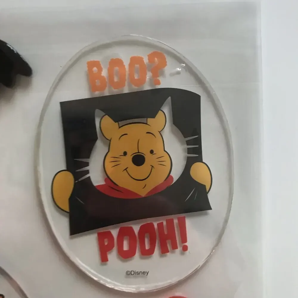 3/$20 Disney Winnie The Pooh New In Package Set of 8 Halloween Gel Clings